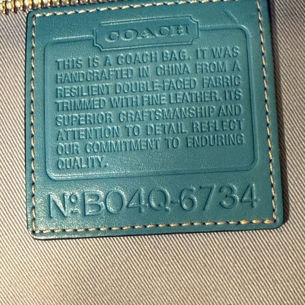 Coach Hamptons Twill Garden Tote Bag #6734 - Deep Marine Navy Blue - Picture 2 of 16